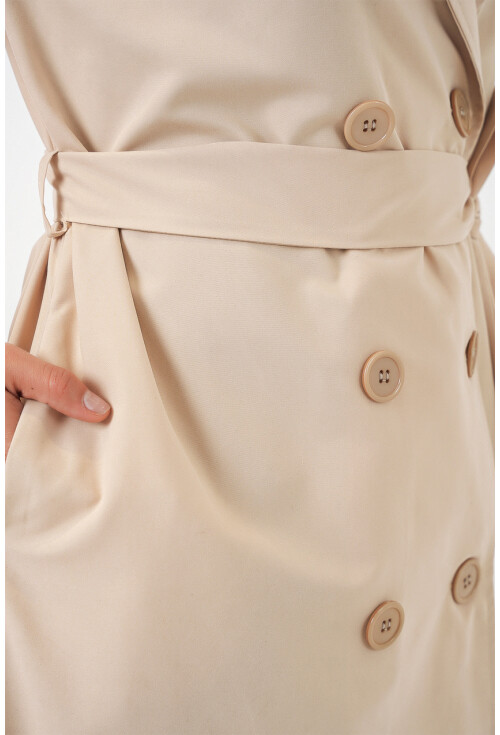 Kadın Kruvaze Yaka Trençkot 5978