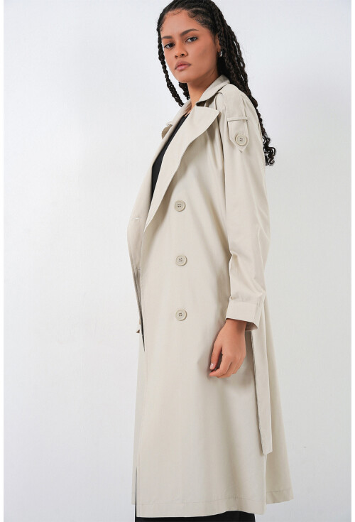 Kadın Kruvaze Yaka Trençkot 5978