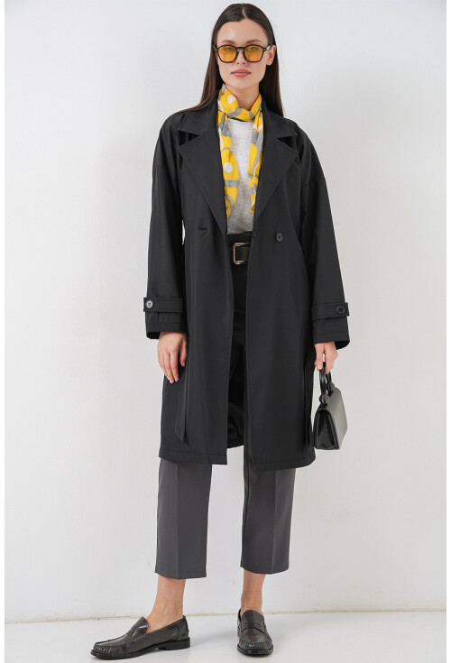 Kadın Kruvaze Yaka Trençkot 5987