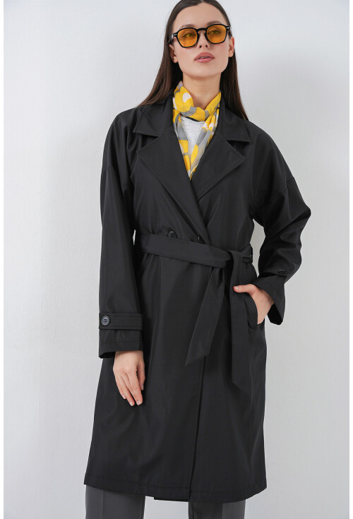 Kadın Kruvaze Yaka Trençkot 5987