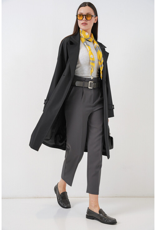 Kadın Kruvaze Yaka Trençkot 5987