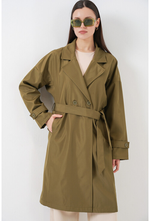 Kadın Kruvaze Yaka Trençkot 5987