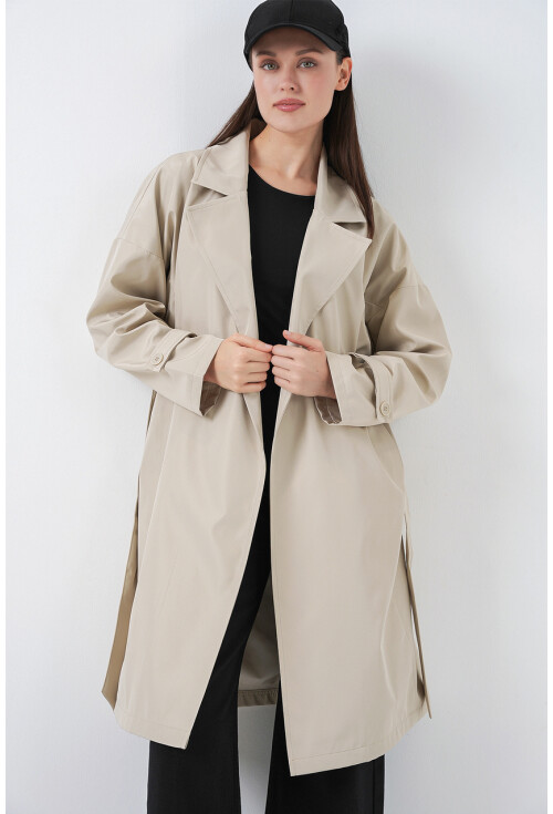 Kadın Kruvaze Yaka Trençkot 5987