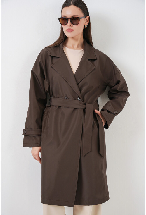 Kadın Kruvaze Yaka Trençkot 5987