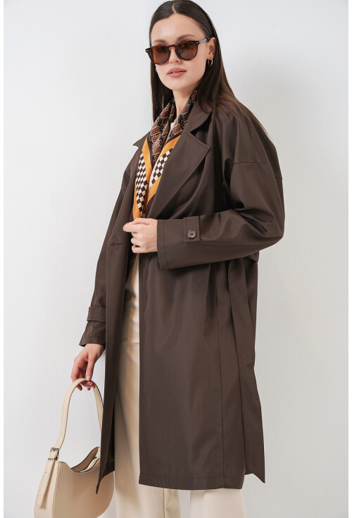 Kadın Kruvaze Yaka Trençkot 5987