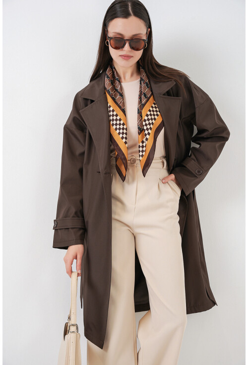 Kadın Kruvaze Yaka Trençkot 5987