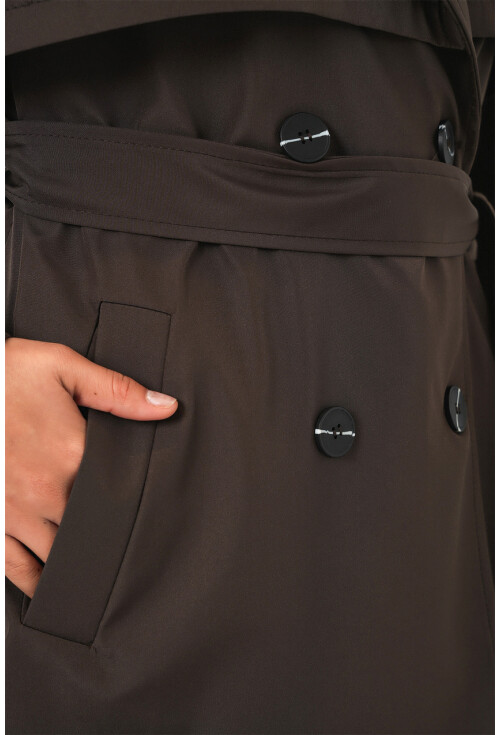 Kadın Kuşaklı Kısa Trençkot 5974