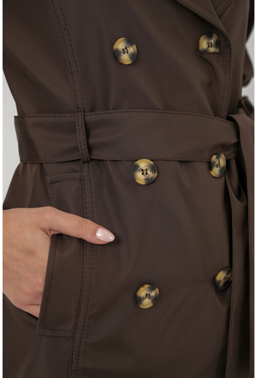 Kadın Kuşaklı Kısa Trençkot 5982