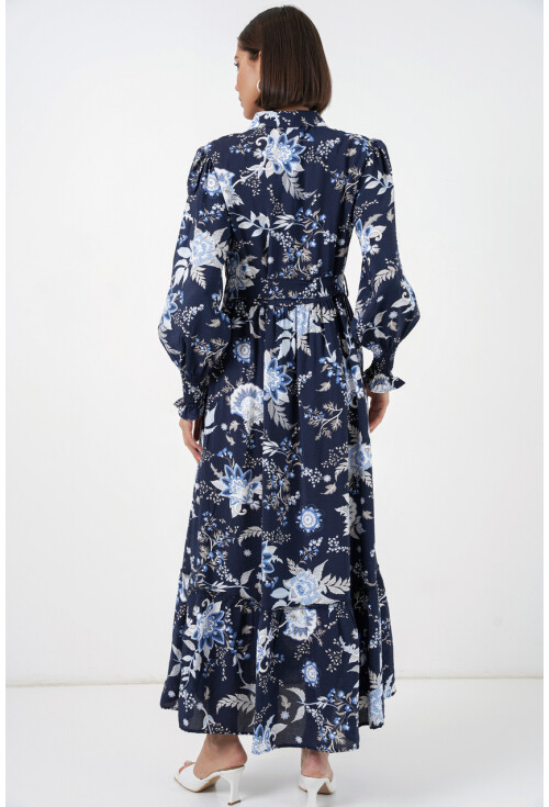 Kadın Kuşaklı Tesettür Elbise 2589