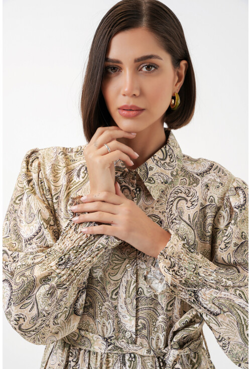 Kadın Kuşaklı Tesettür Elbise 2589