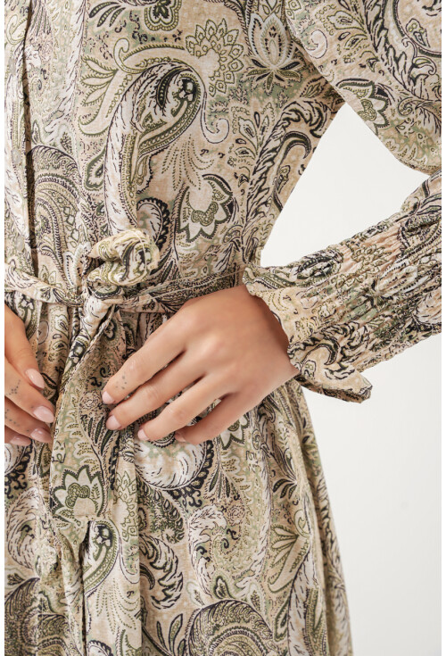 Kadın Kuşaklı Tesettür Elbise 2589