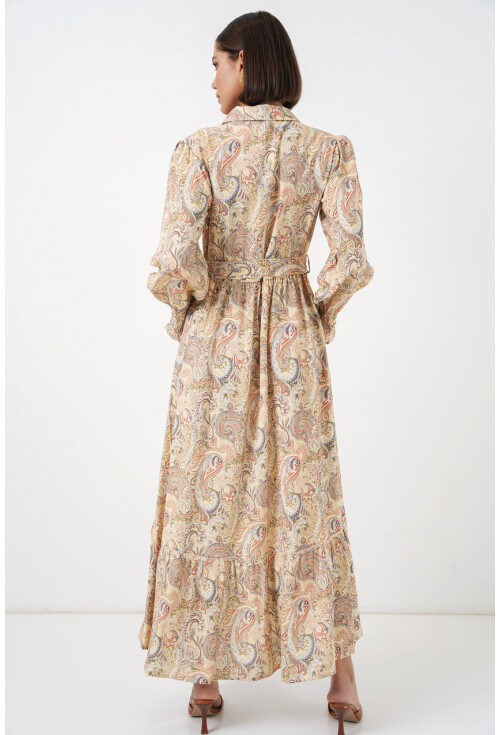 Kadın Kuşaklı Tesettür Elbise 2589