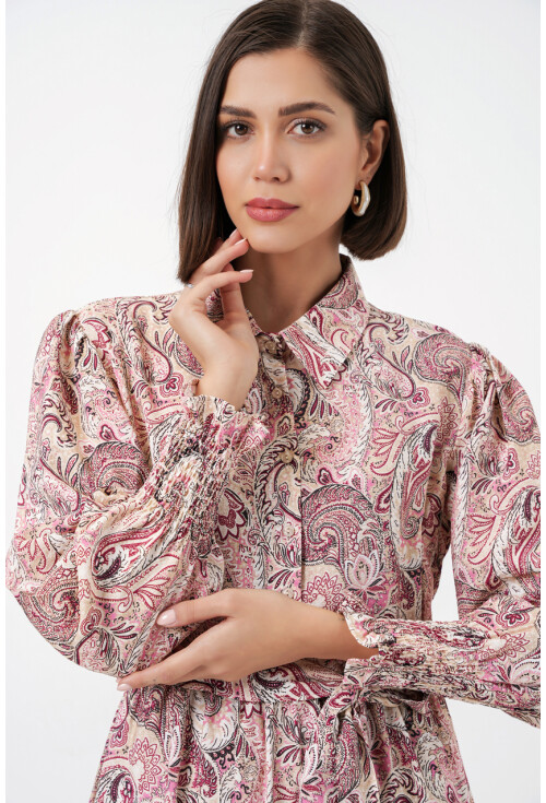 Kadın Kuşaklı Tesettür Elbise 2589