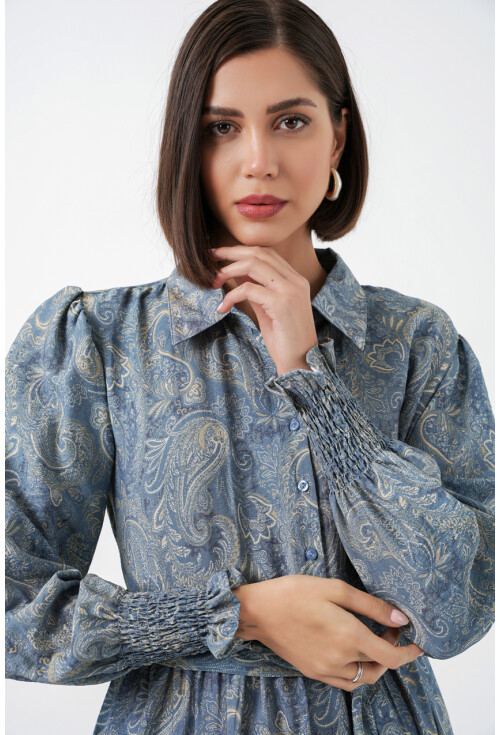 Kadın Kuşaklı Tesettür Elbise 2589