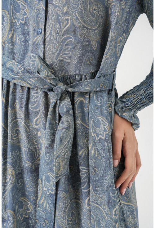 Kadın Kuşaklı Tesettür Elbise 2589