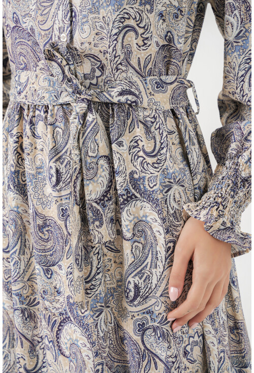 Kadın Kuşaklı Tesettür Elbise 2589