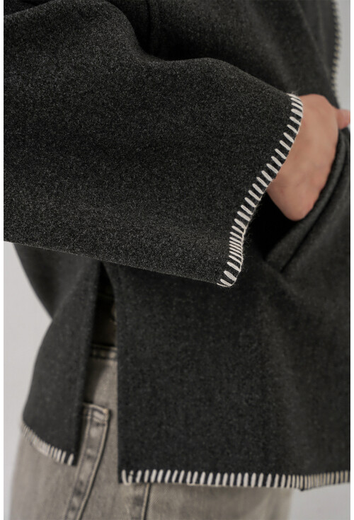 Kadın Nakışlı Kaşe Ceket 9167