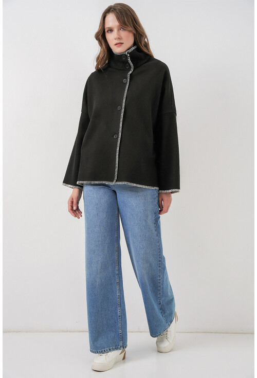 Kadın Nakışlı Kaşe Ceket 9167