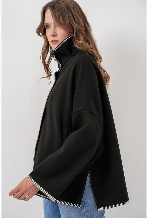 Kadın Nakışlı Kaşe Ceket 9167