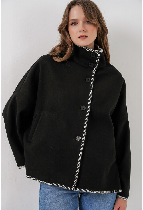 Kadın Nakışlı Kaşe Ceket 9167