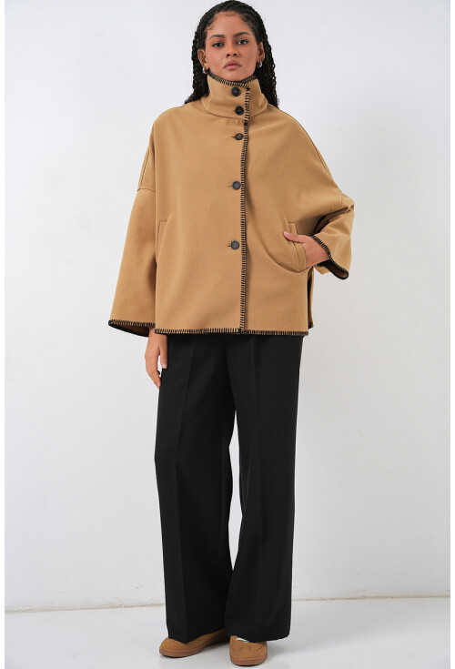 Kadın Nakışlı Kaşe Ceket 9167