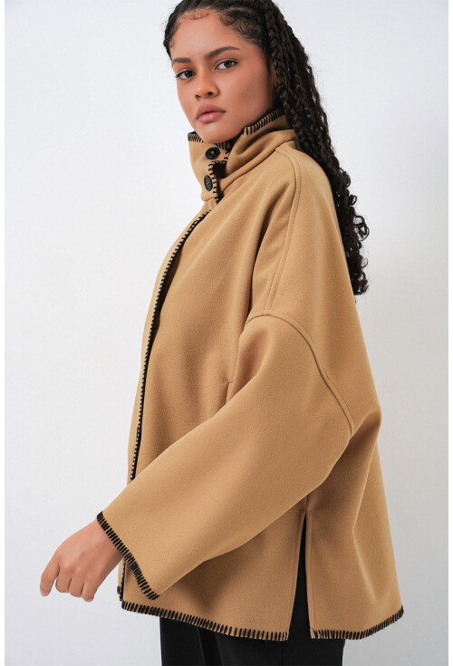 Kadın Nakışlı Kaşe Ceket 9167