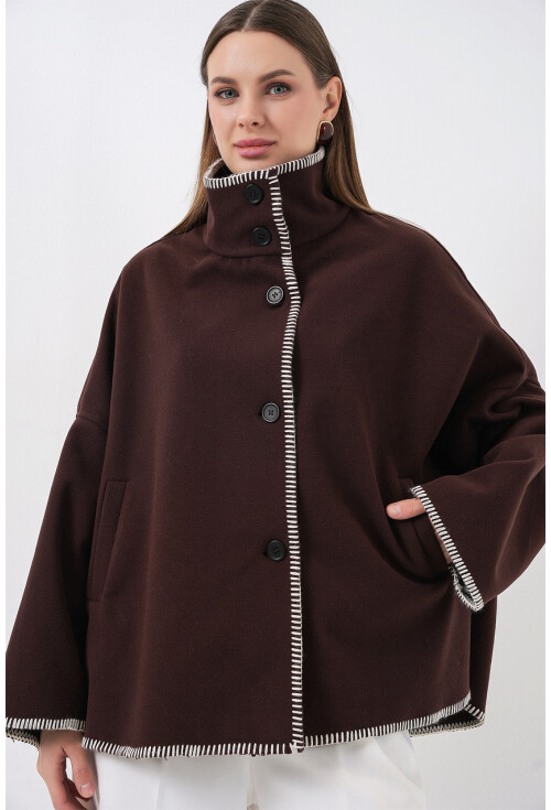 Kadın Nakışlı Kaşe Ceket 9167