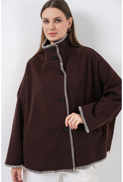 Kadın Nakışlı Kaşe Ceket 9167