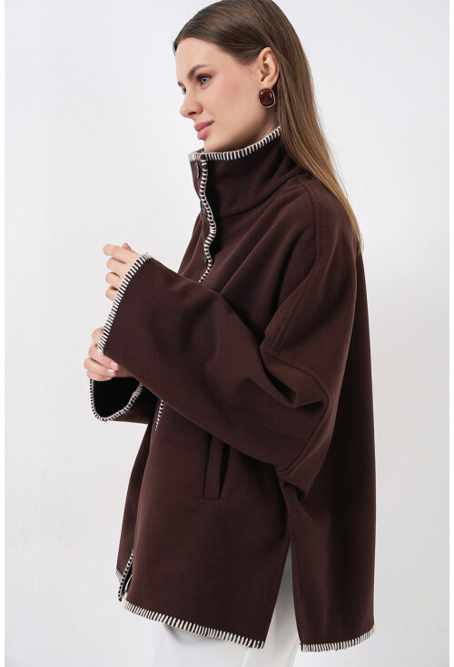 Kadın Nakışlı Kaşe Ceket 9167