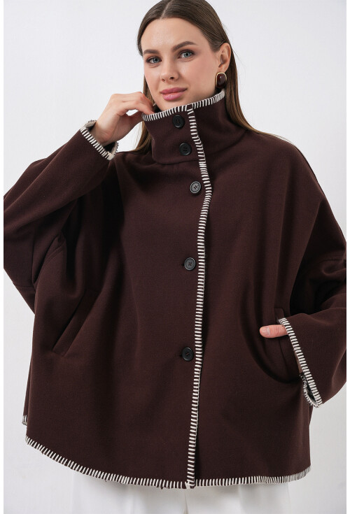 Kadın Nakışlı Kaşe Ceket 9167