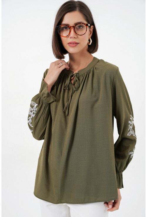 Kadın Nakışlı Örme Bluz 941