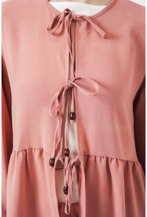 Kadın Önü Bağcıklı Tunik Pantolon İkili Takım 6744