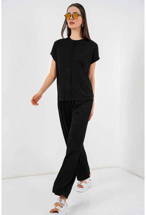 Kadın Örme Bluz Pantolon İkili Takım 30085