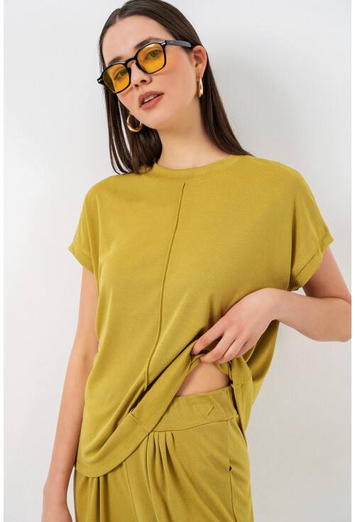 Kadın Örme Bluz Pantolon İkili Takım 30085