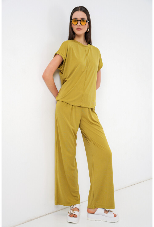 Kadın Örme Bluz Pantolon İkili Takım 30085