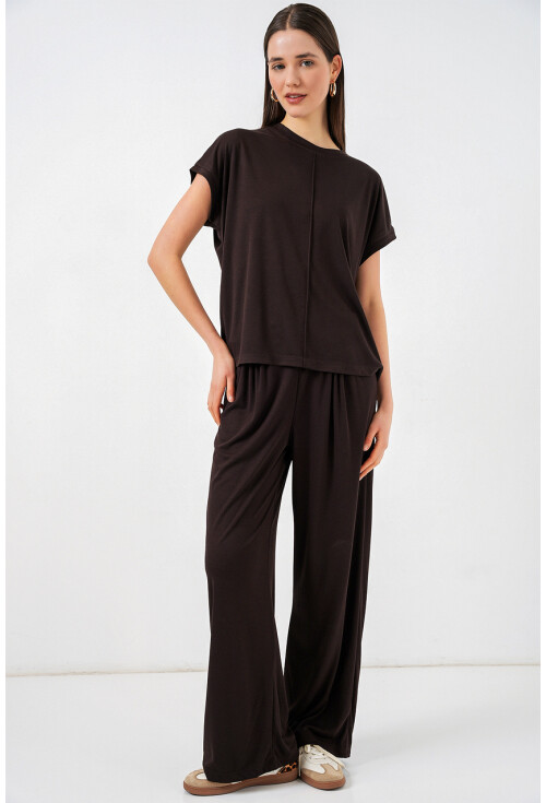 Kadın Örme Bluz Pantolon İkili Takım 30085