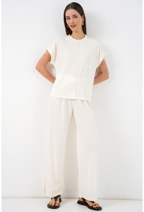 Kadın Örme Bluz Pantolon İkili Takım 30085