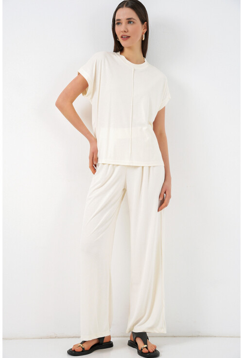 Kadın Örme Bluz Pantolon İkili Takım 30085