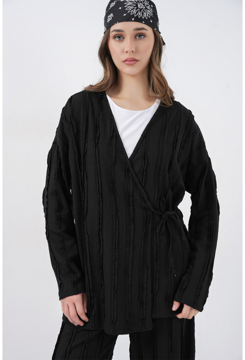 Kadın Örme Kimono Pantolon İkili Takım 30067