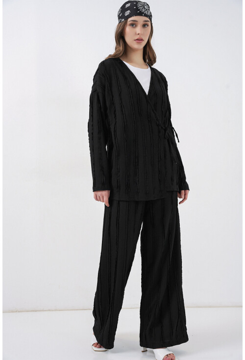Kadın Örme Kimono Pantolon İkili Takım 30067