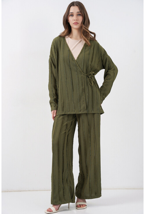 Kadın Örme Kimono Pantolon İkili Takım 30067