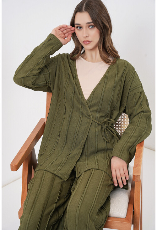 Kadın Örme Kimono Pantolon İkili Takım 30067