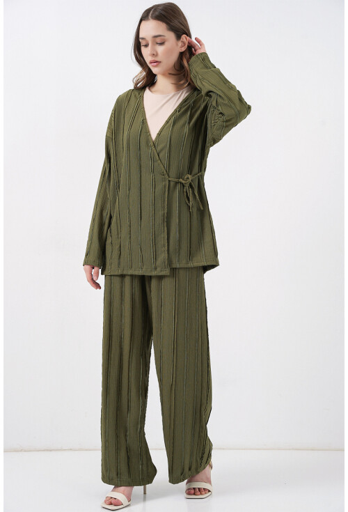 Kadın Örme Kimono Pantolon İkili Takım 30067