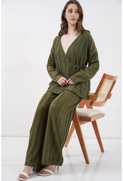 Kadın Örme Kimono Pantolon İkili Takım 30067