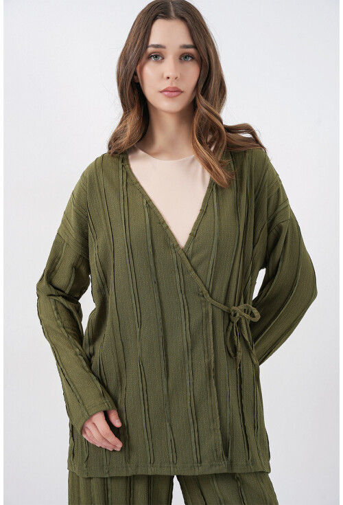 Kadın Örme Kimono Pantolon İkili Takım 30067