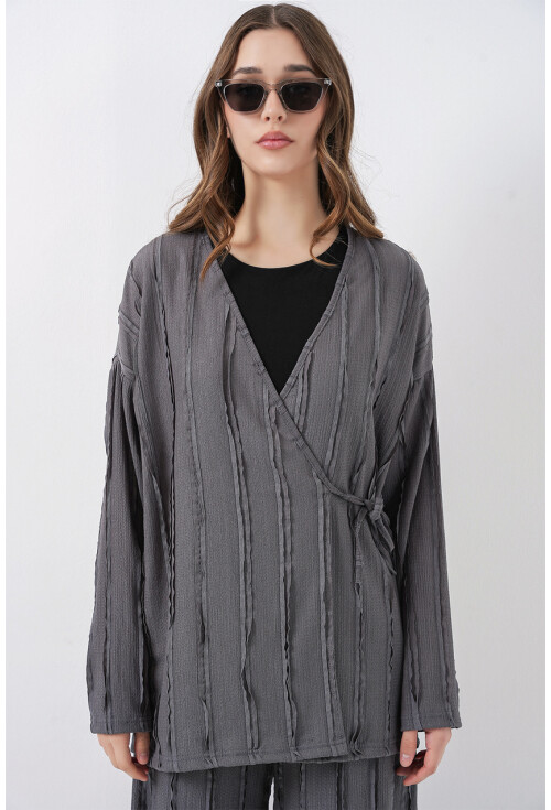 Kadın Örme Kimono Pantolon İkili Takım 30067