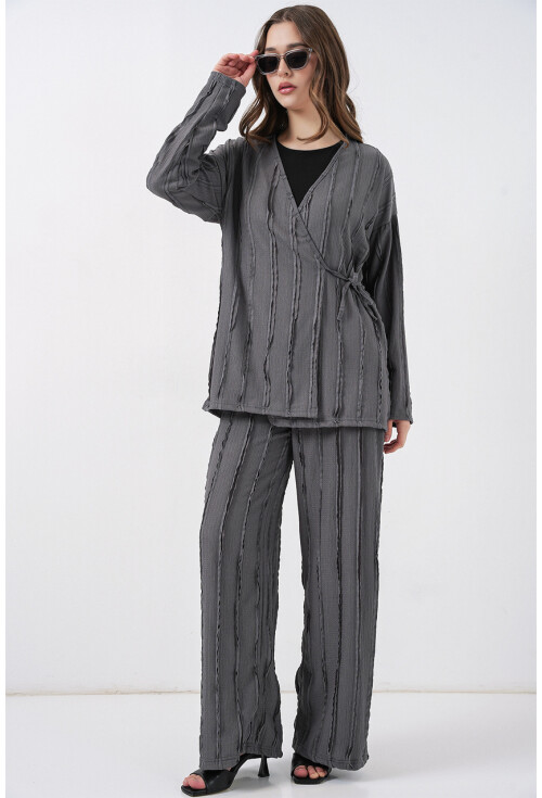 Kadın Örme Kimono Pantolon İkili Takım 30067