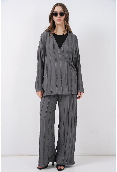 Kadın Örme Kimono Pantolon İkili Takım 30067