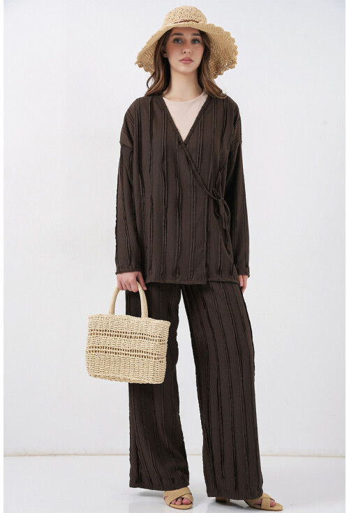 Kadın Örme Kimono Pantolon İkili Takım 30067