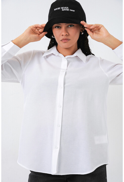 Kadın Oversize Basic Gömlek 20349